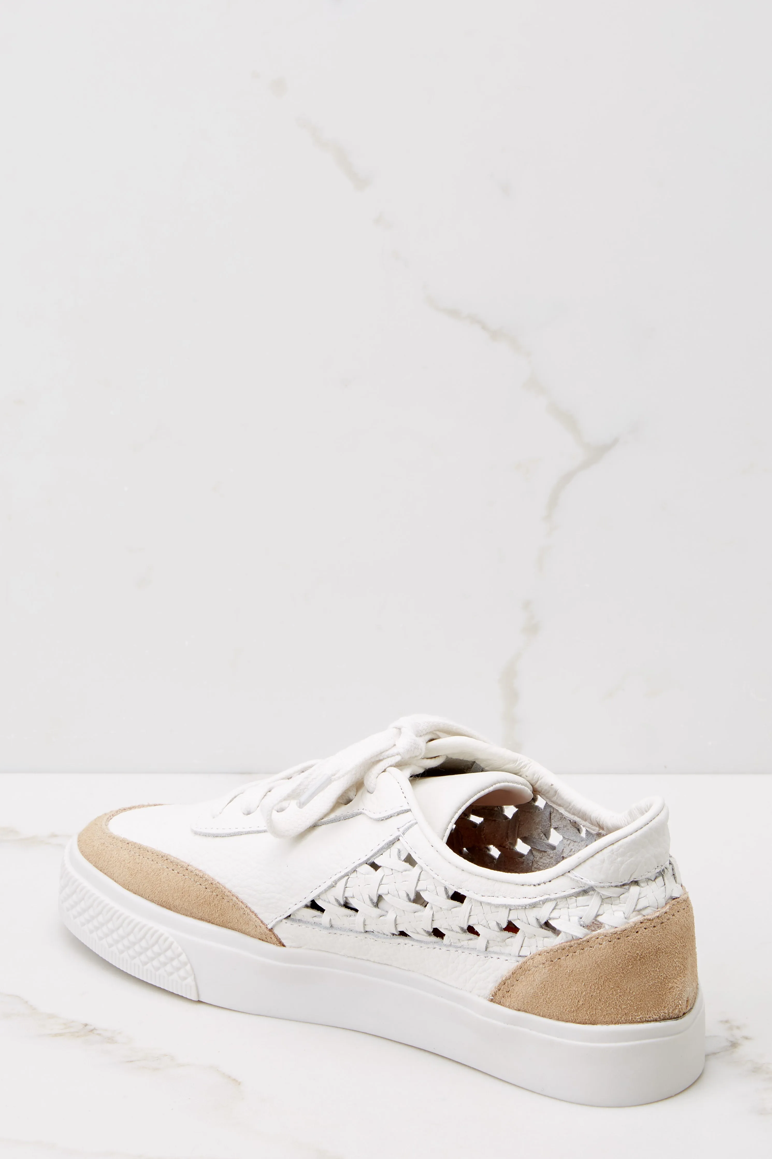 Belinda White Woven Leather Sneaker