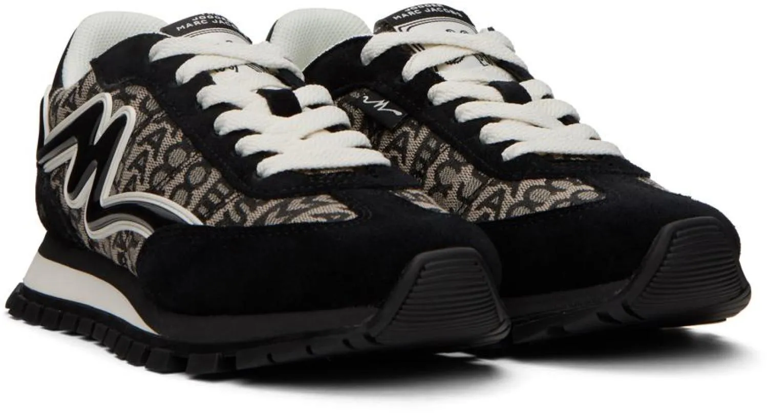 Black & White 'The Monogram Jogger' Sneakers