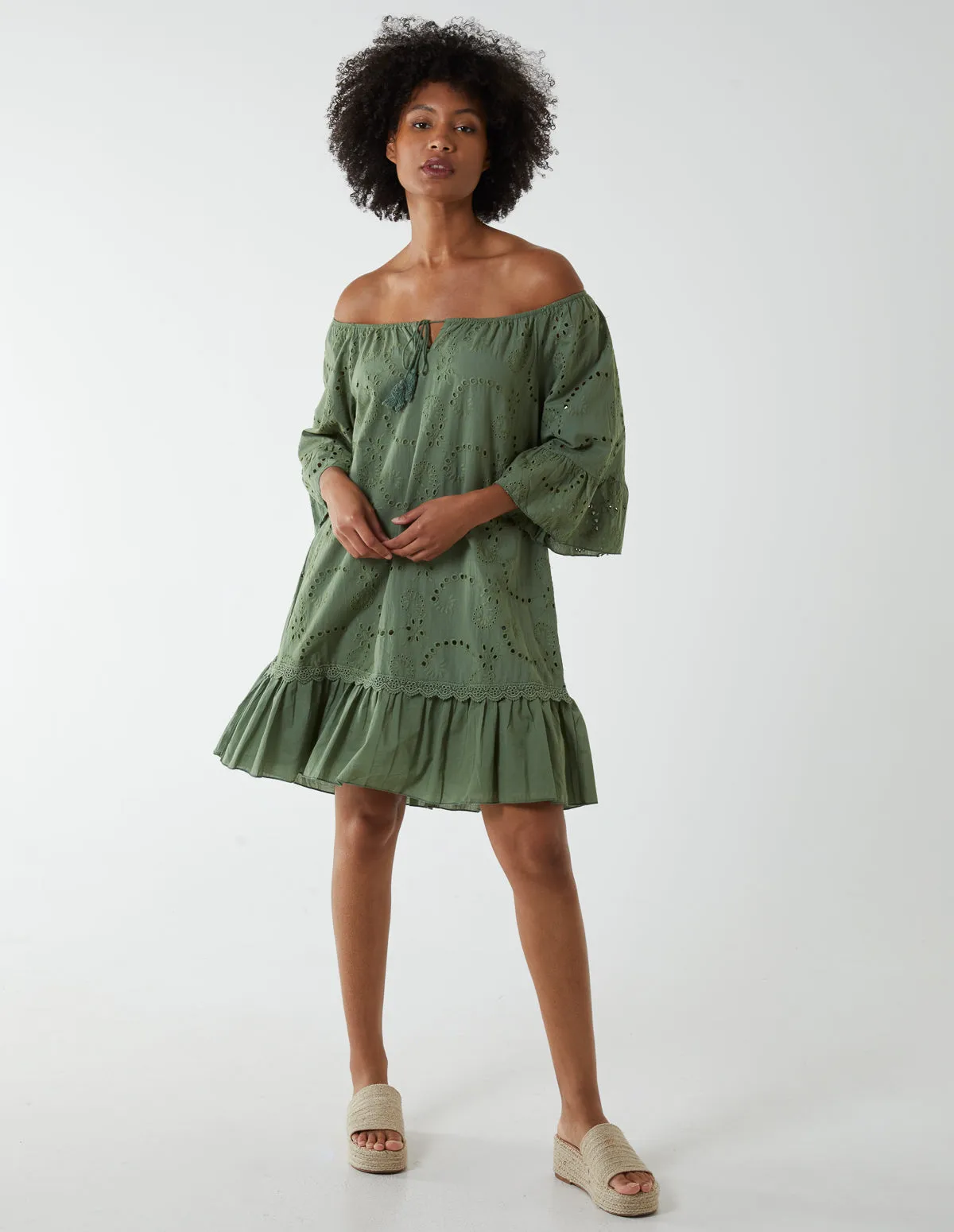 Broderie Tunic Smock Dress