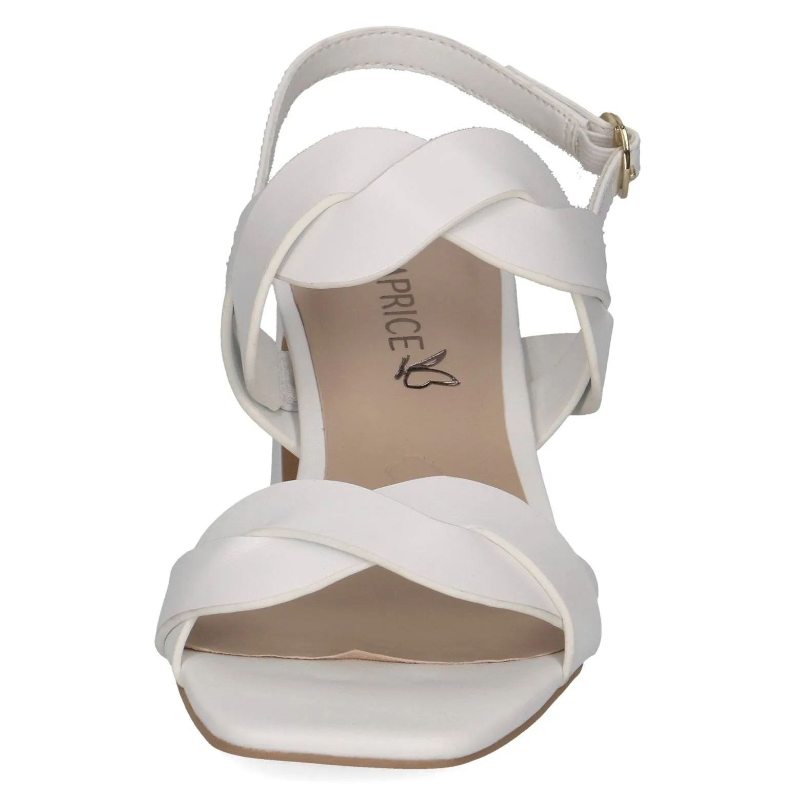 Caprice 9-28317-42 102 Ladies White Leather Buckle Sandals