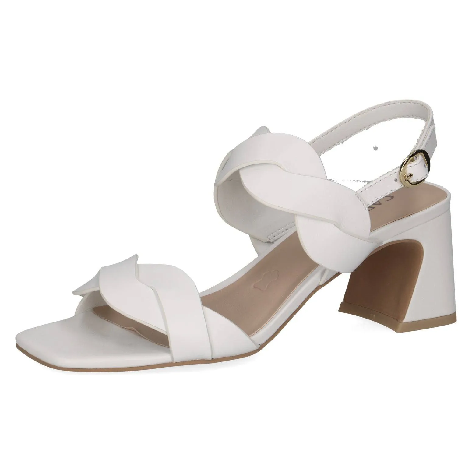 Caprice 9-28317-42 102 Ladies White Leather Buckle Sandals