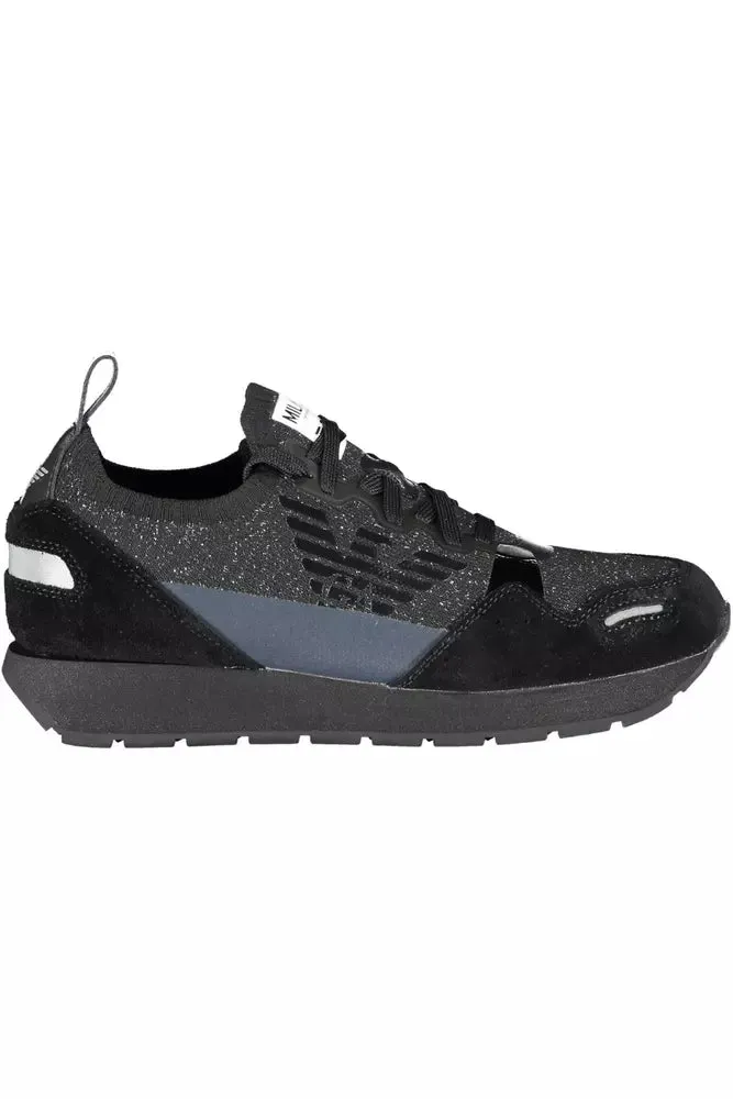 Emporio Armani Black Leather Women Sneaker