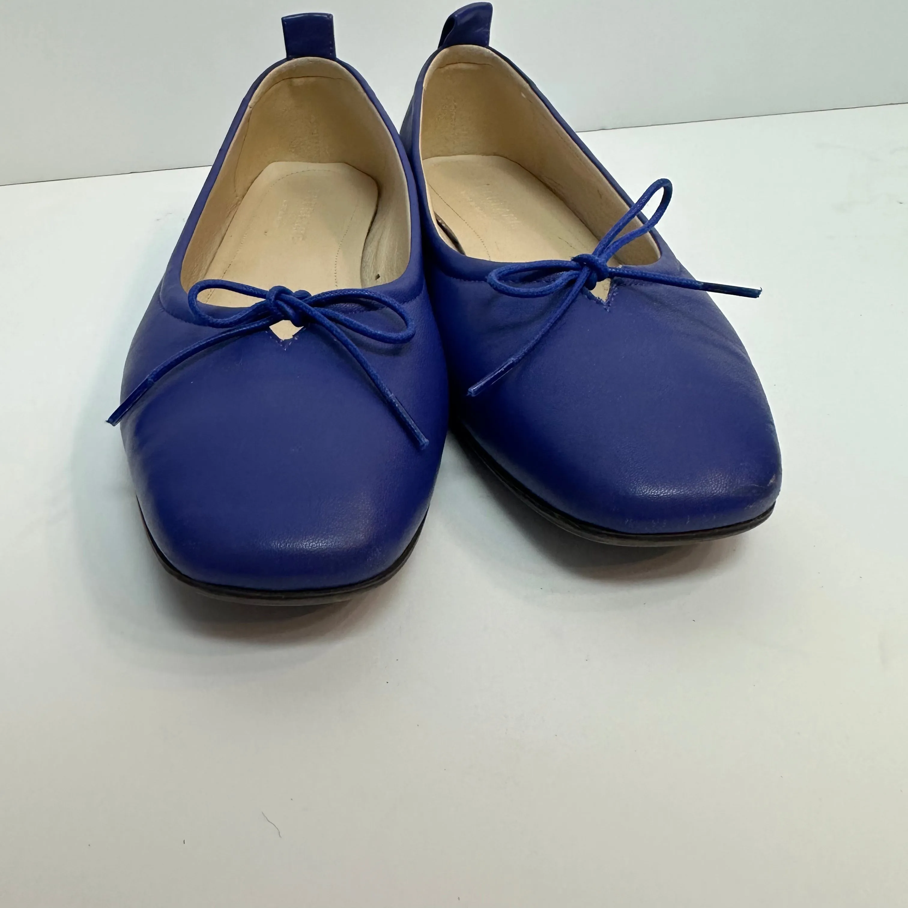 Everlane Day Ballet Flats Leather Bow Cobalt Royal Blue 6