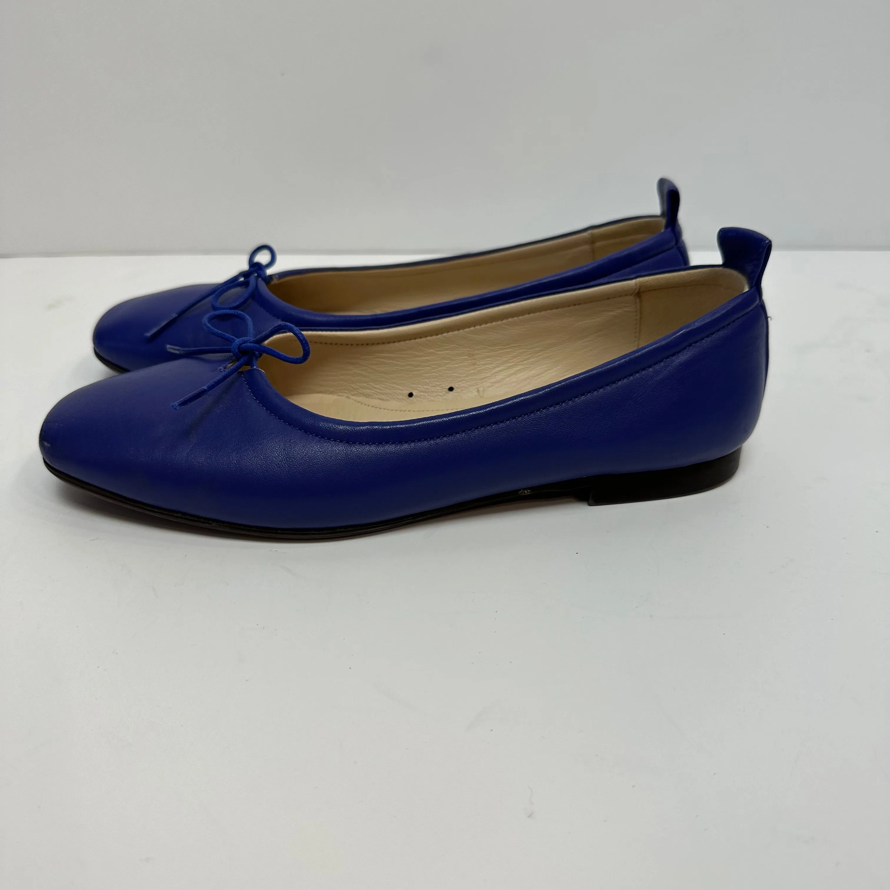 Everlane Day Ballet Flats Leather Bow Cobalt Royal Blue 6