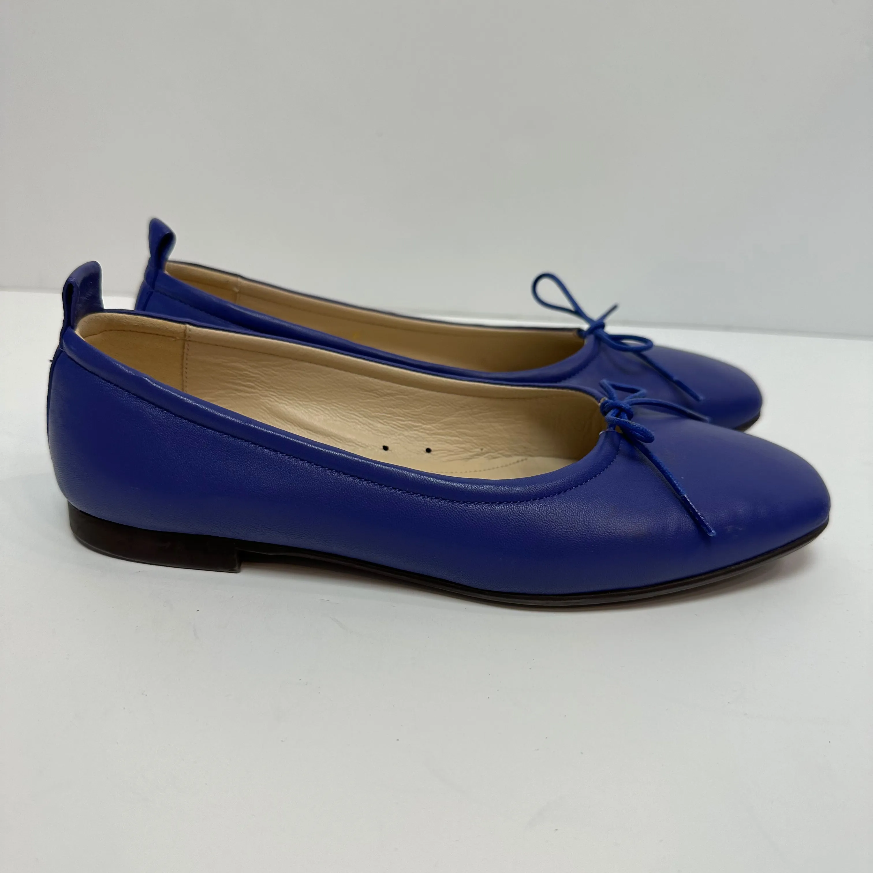 Everlane Day Ballet Flats Leather Bow Cobalt Royal Blue 6