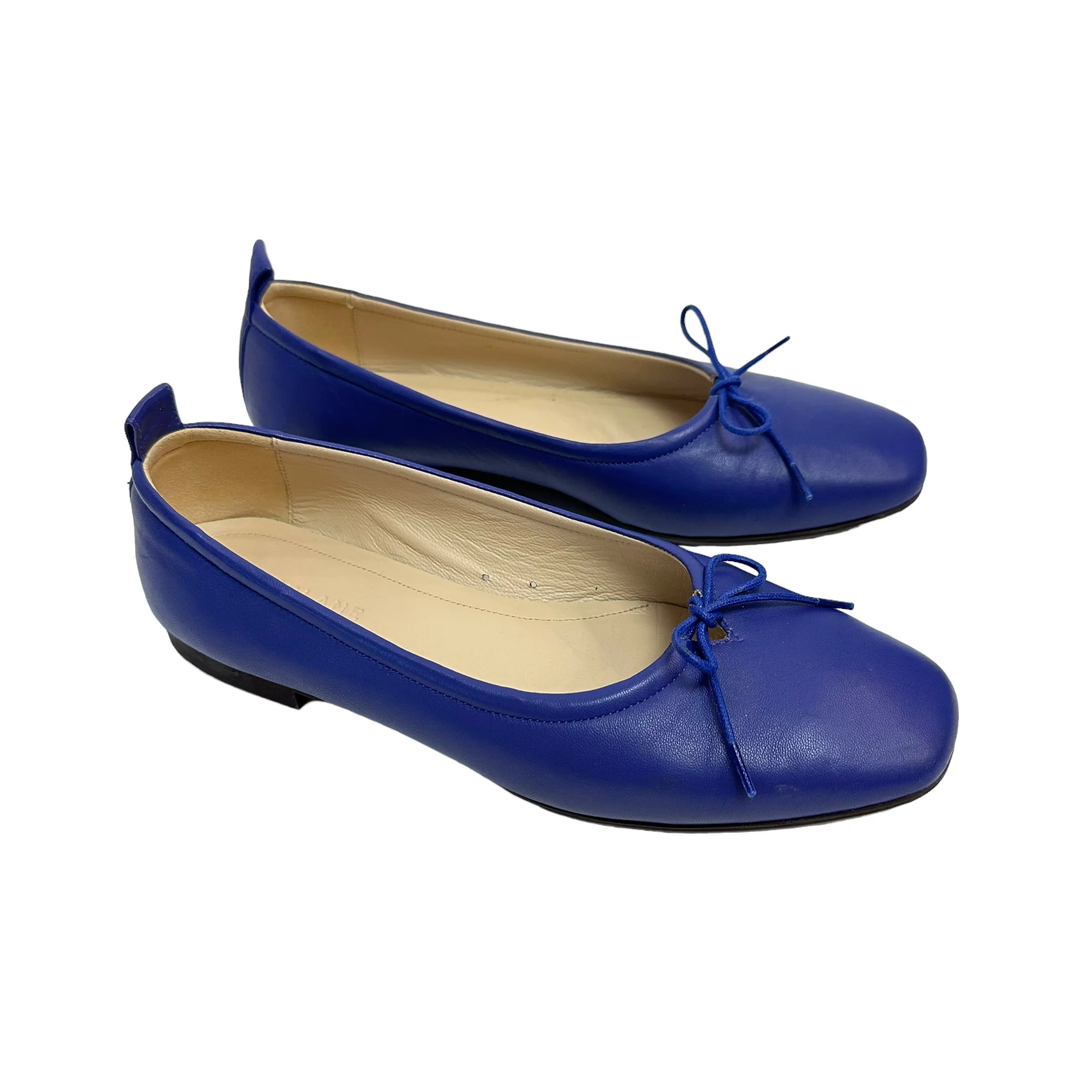 Everlane Day Ballet Flats Leather Bow Cobalt Royal Blue 6