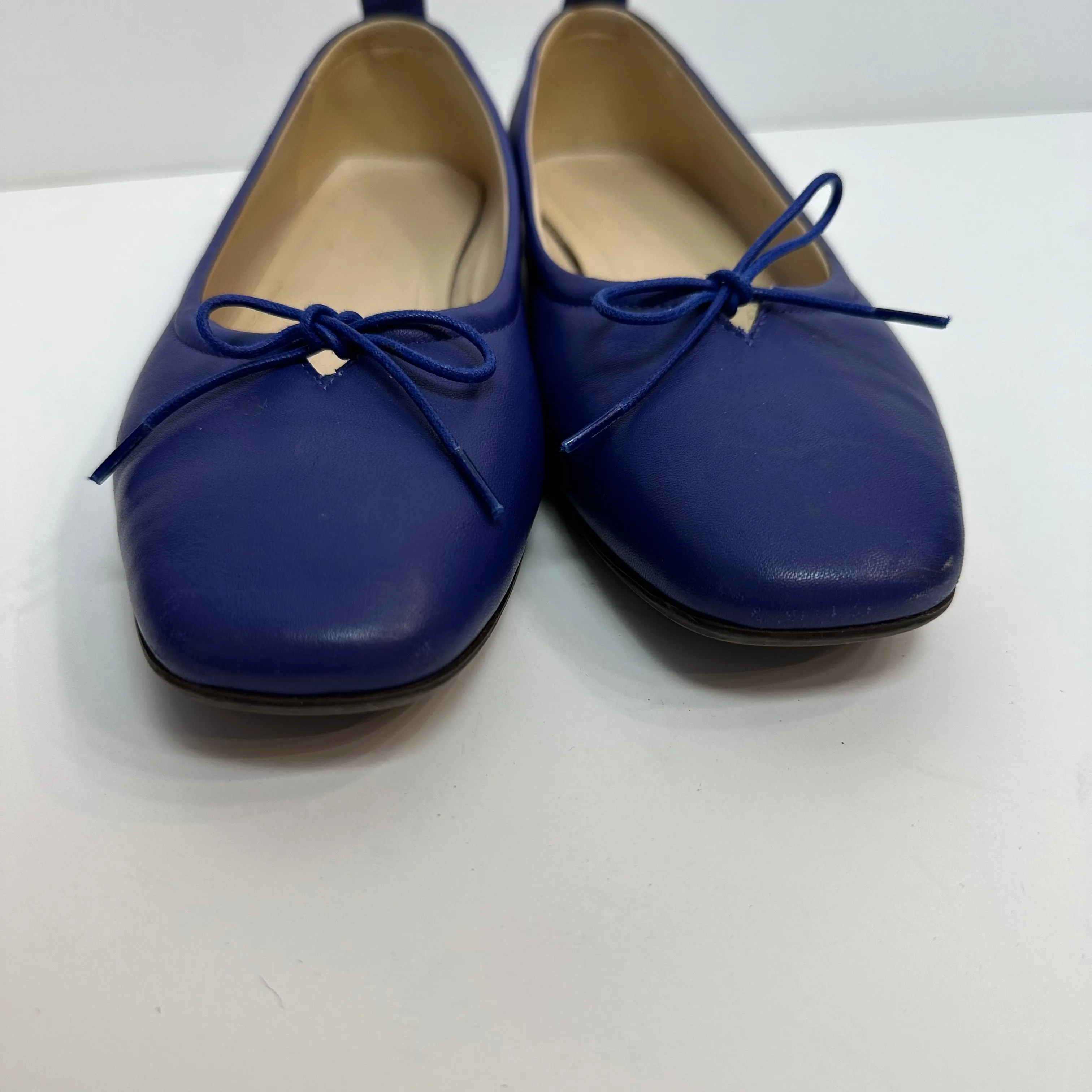 Everlane Day Ballet Flats Leather Bow Cobalt Royal Blue 6