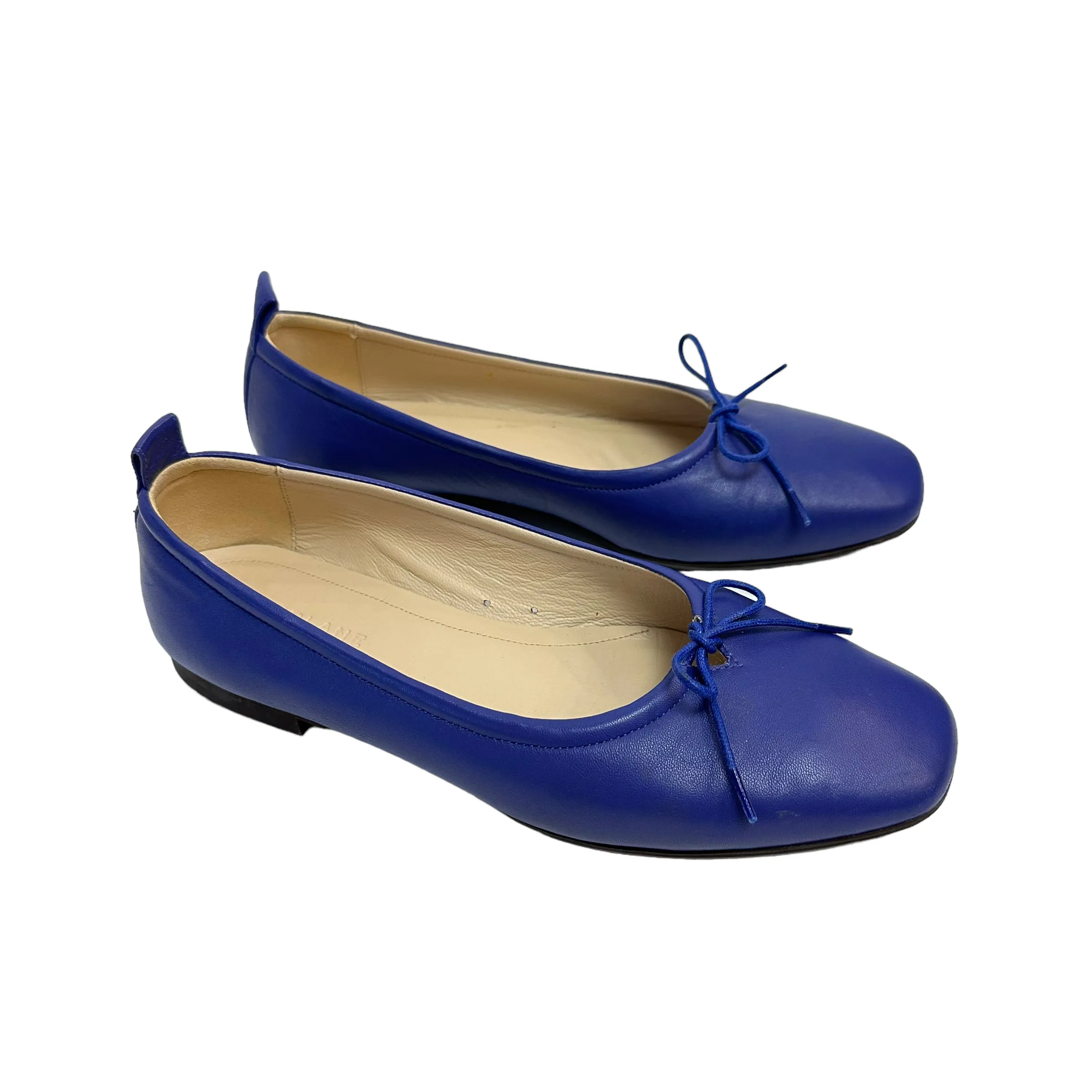 Everlane Day Ballet Flats Leather Bow Cobalt Royal Blue 6