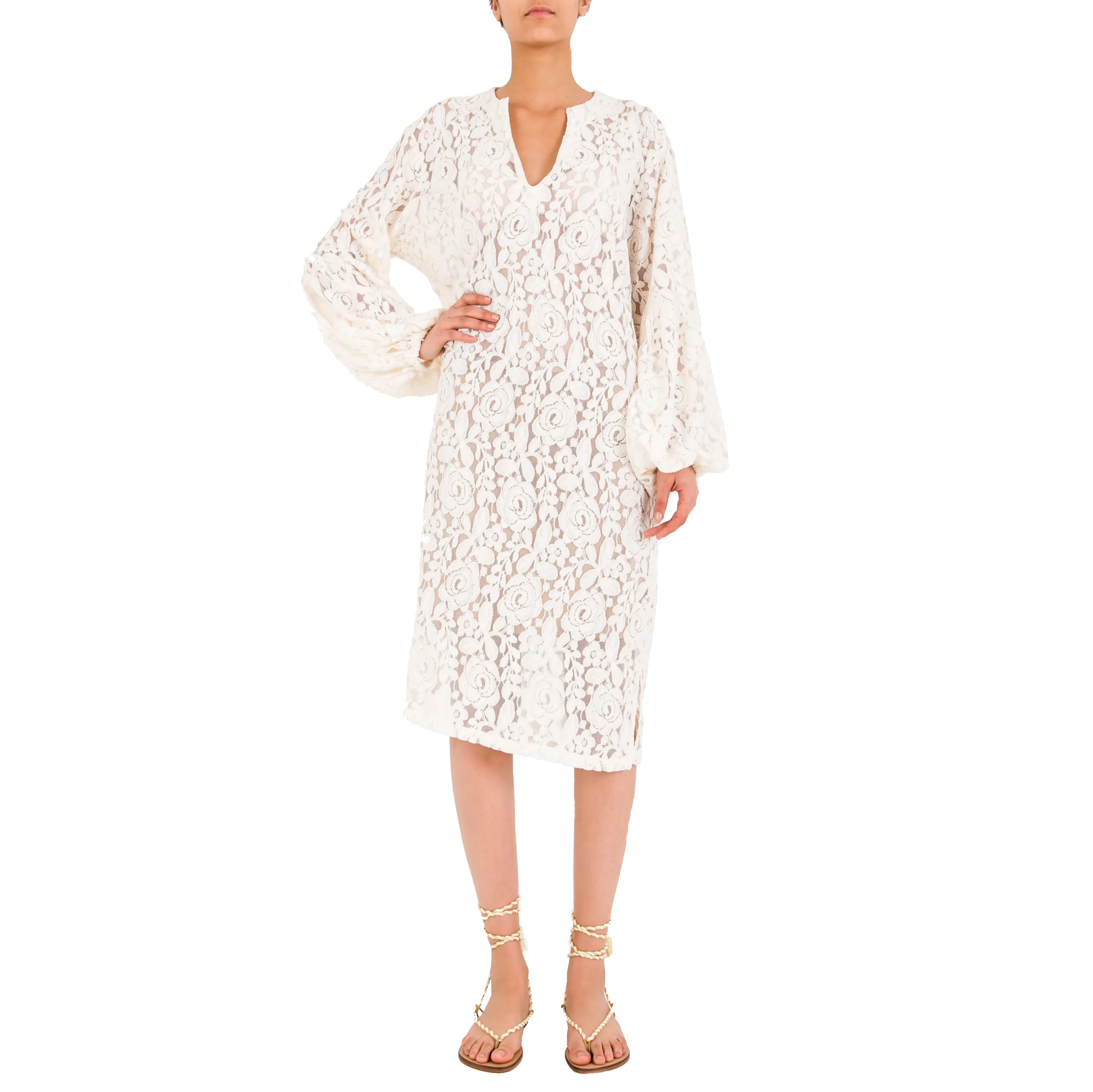 GENNA Off-White Lace Dress