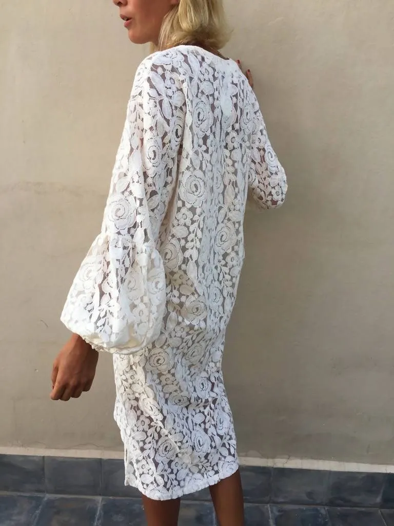 GENNA Off-White Lace Dress