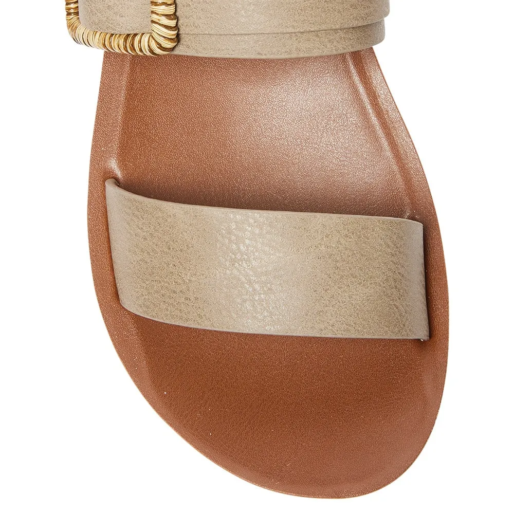 Grand Sandal in Taupe Smooth