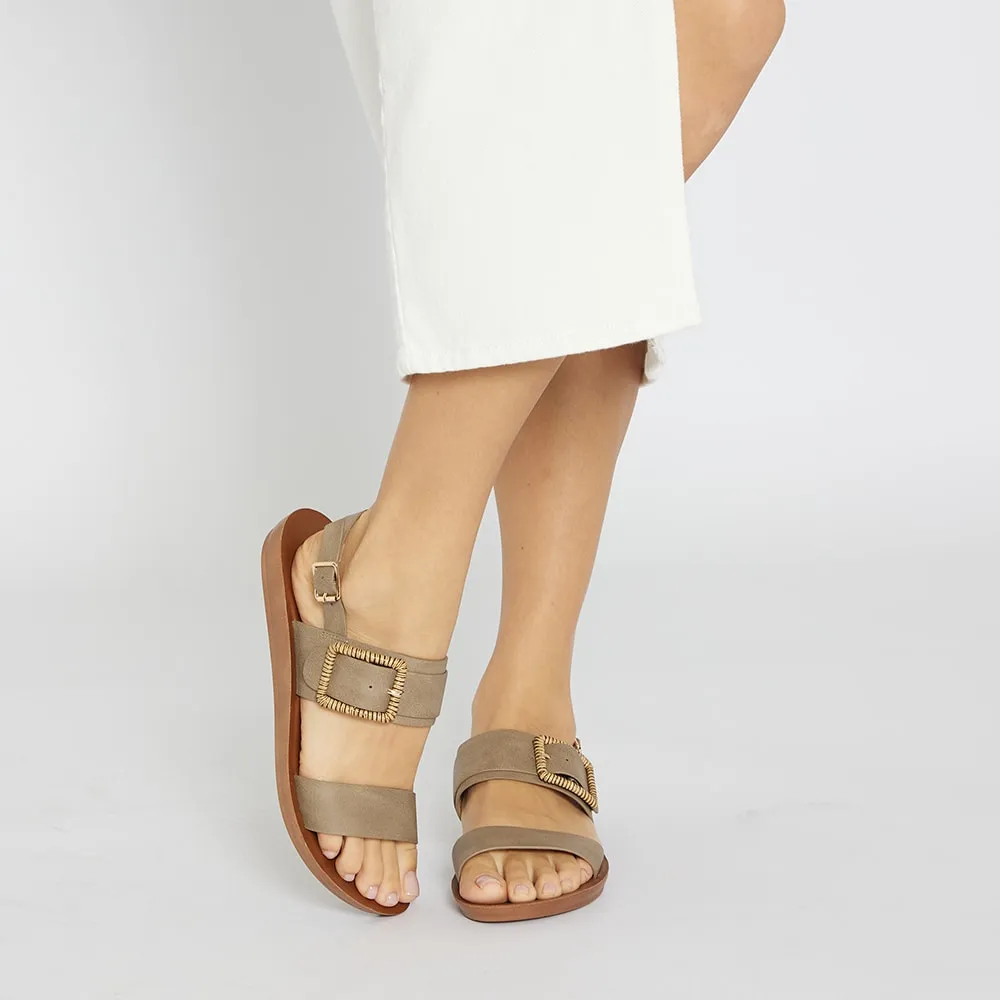 Grand Sandal in Taupe Smooth