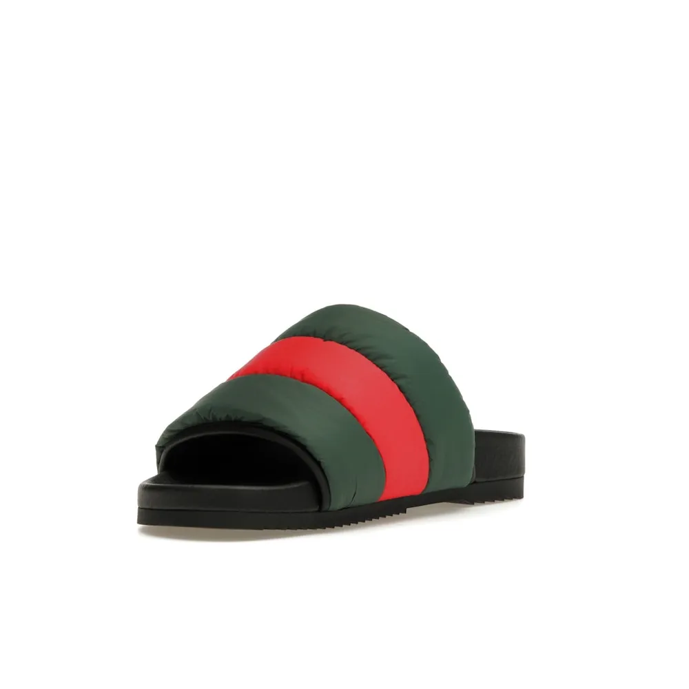 Gucci Padded Web Slide Green Red