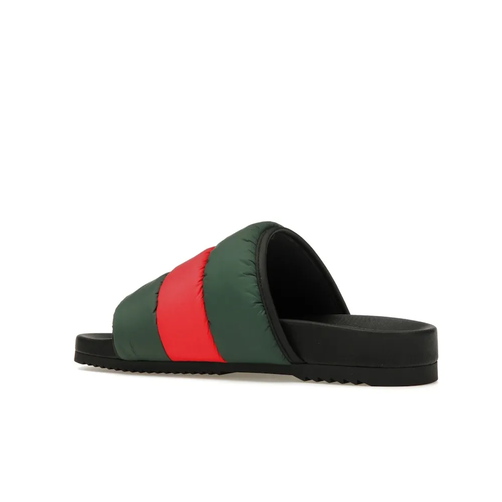 Gucci Padded Web Slide Green Red