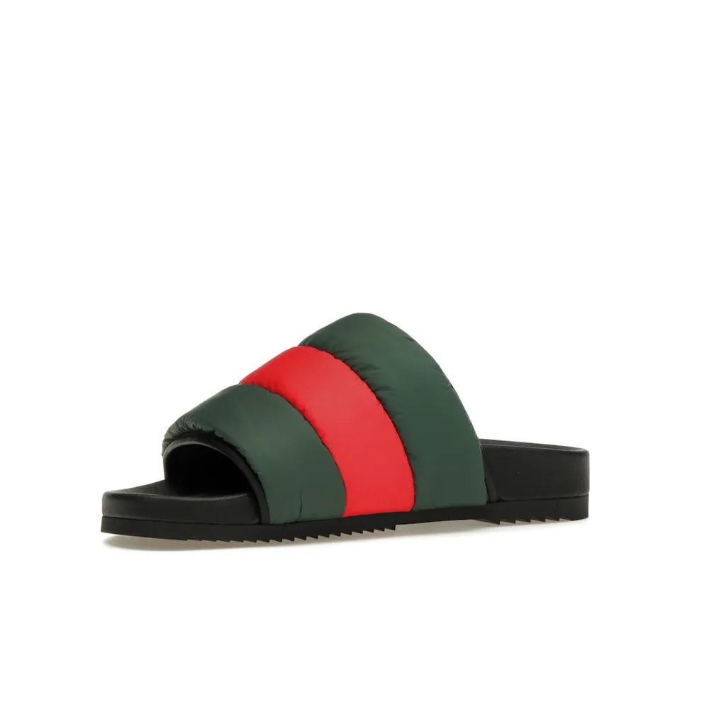 Gucci Padded Web Slide Green Red