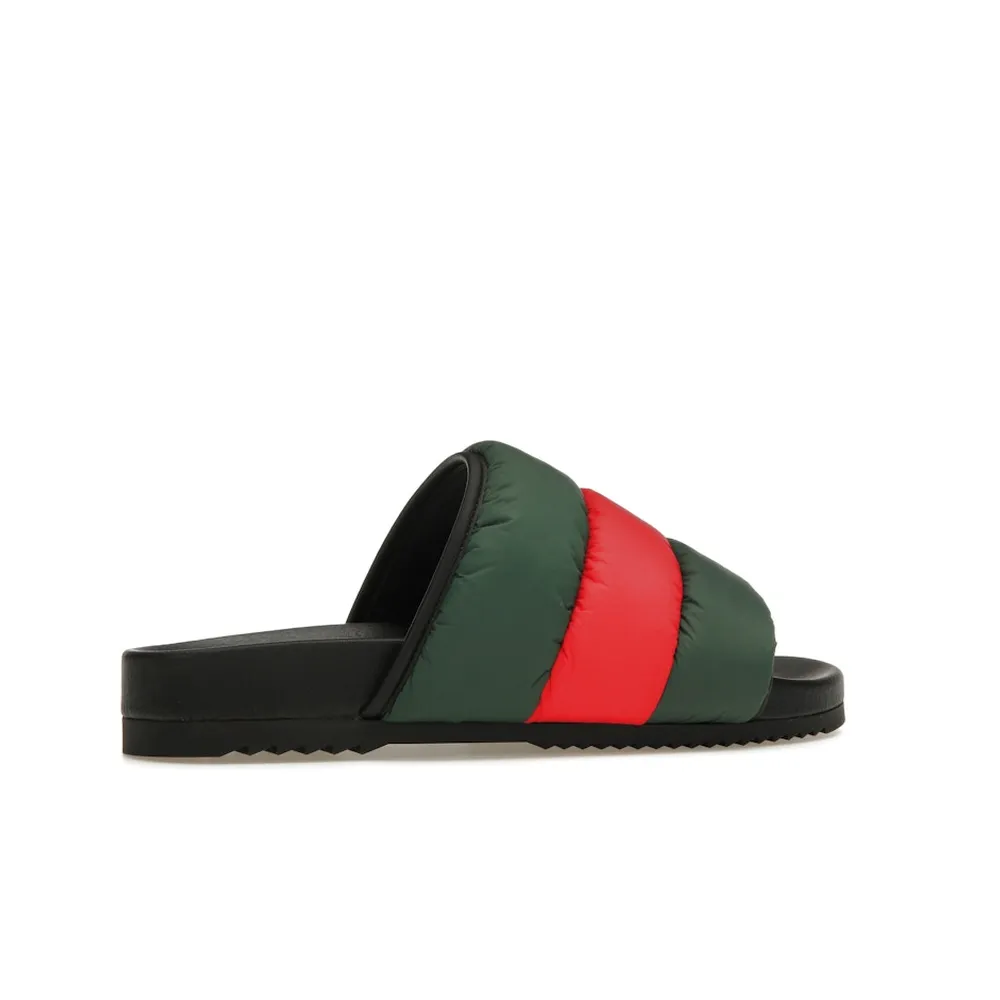 Gucci Padded Web Slide Green Red