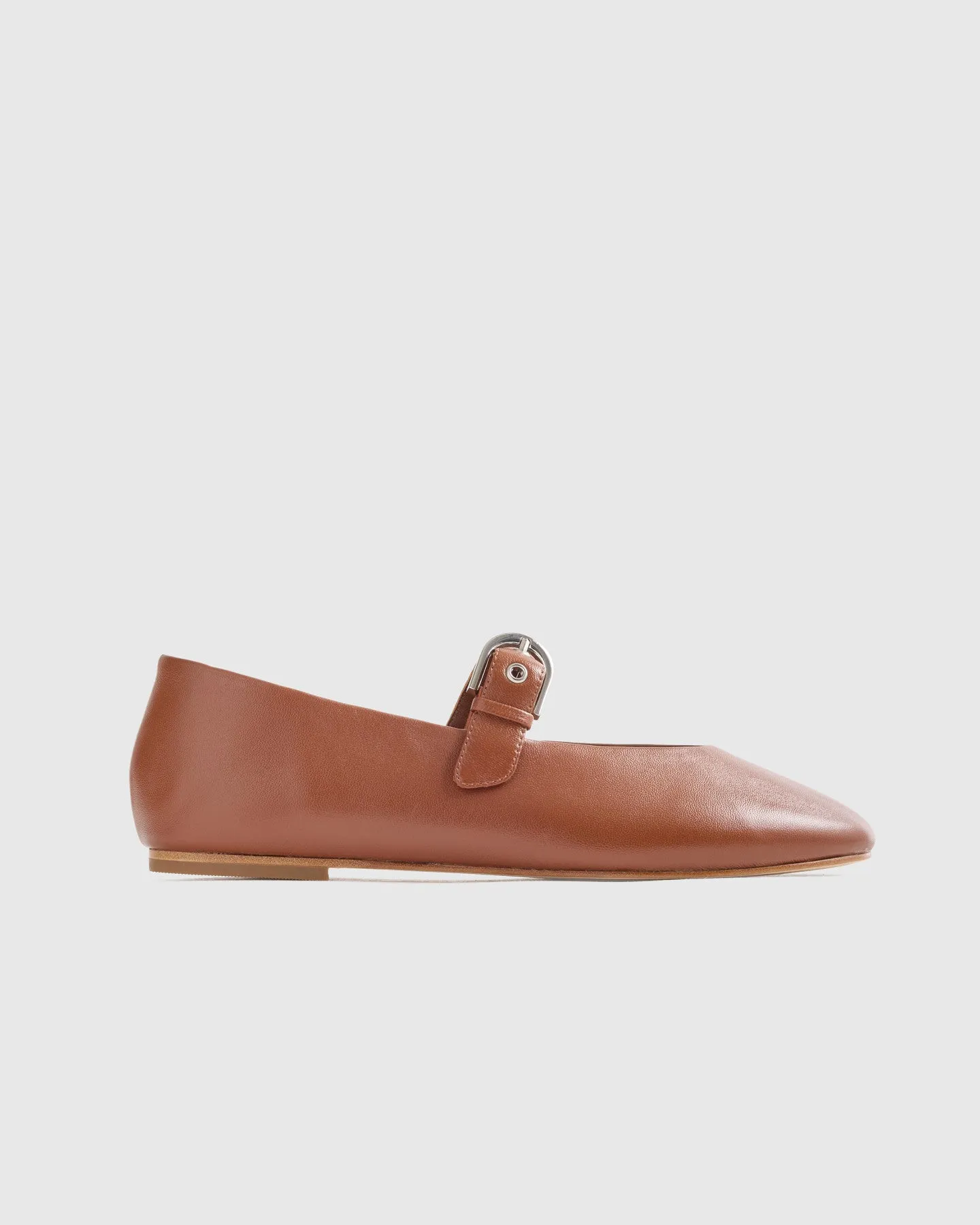 Italian Leather Mary-Jane Flat