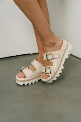 Laura Woven Sandals in Bone