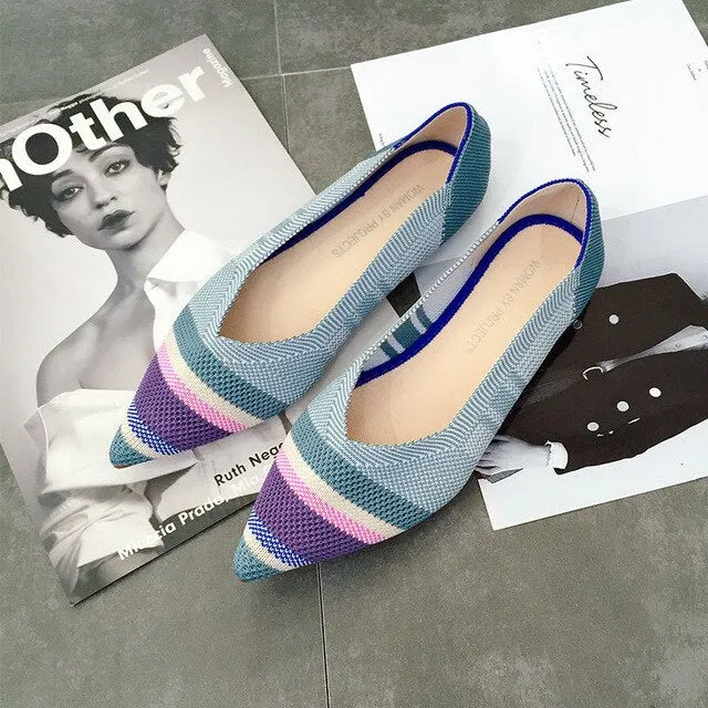 Loafers shoes Soft Sole 3D Wool Knitted Pregnant Moccasins women