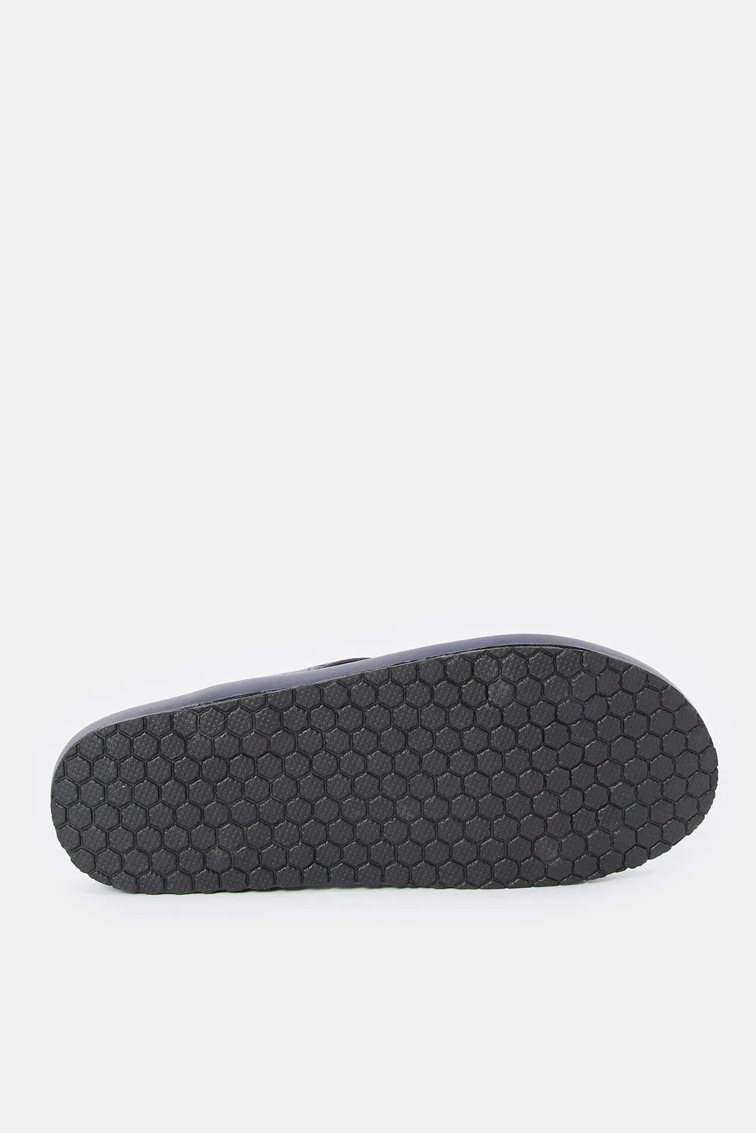 Men Navy Woven Slide