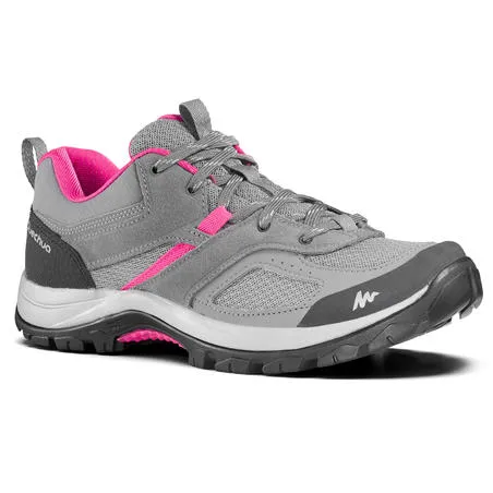 Mh100 - women's mountain hiking shoes - grey/pink