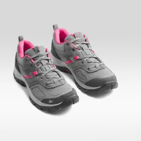 Mh100 - women's mountain hiking shoes - grey/pink