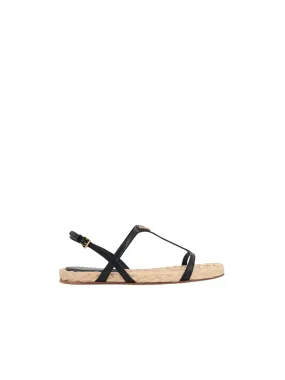 Nappa Flat Sandals with Logo Detail