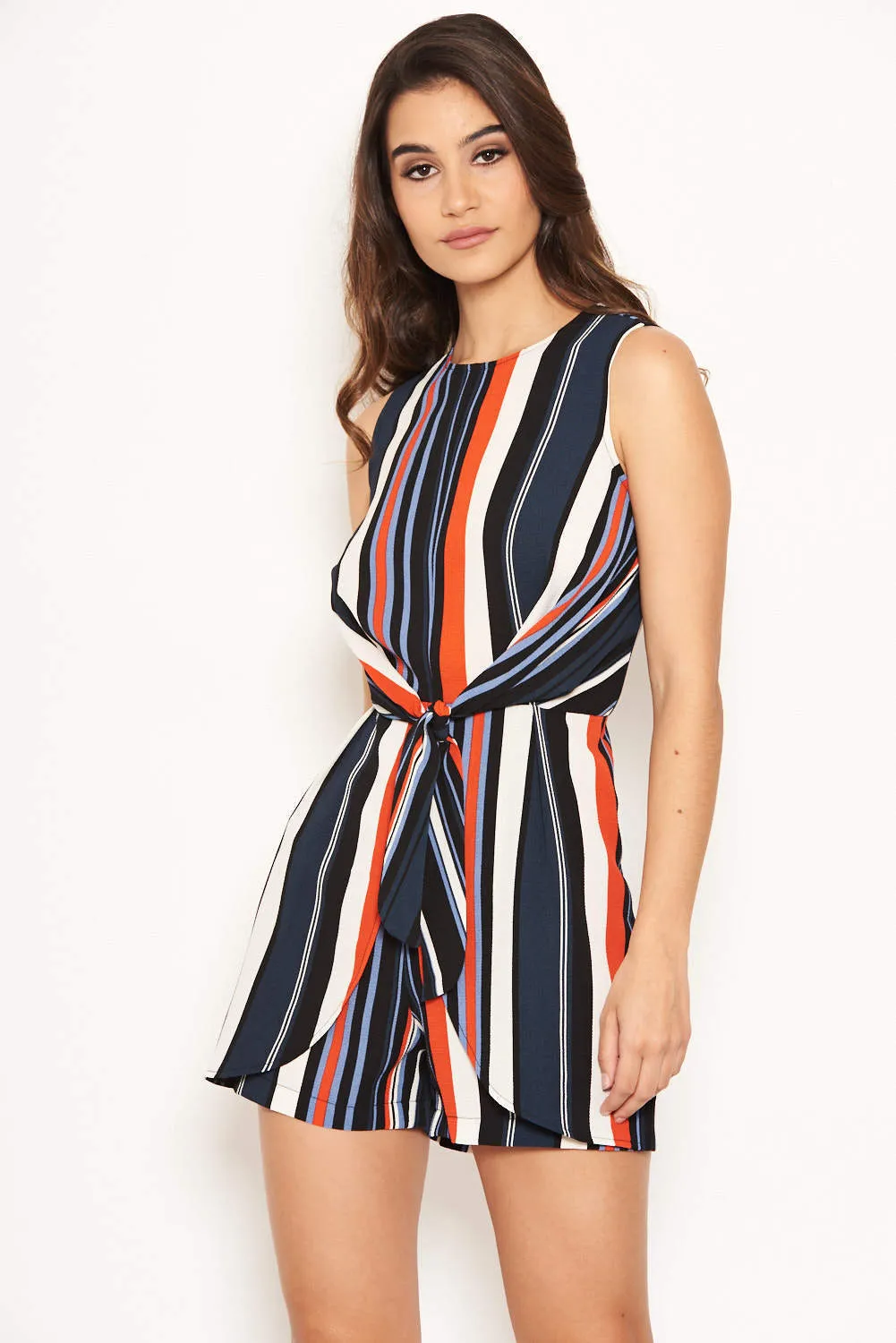 Navy Stripe Knot Playsuit