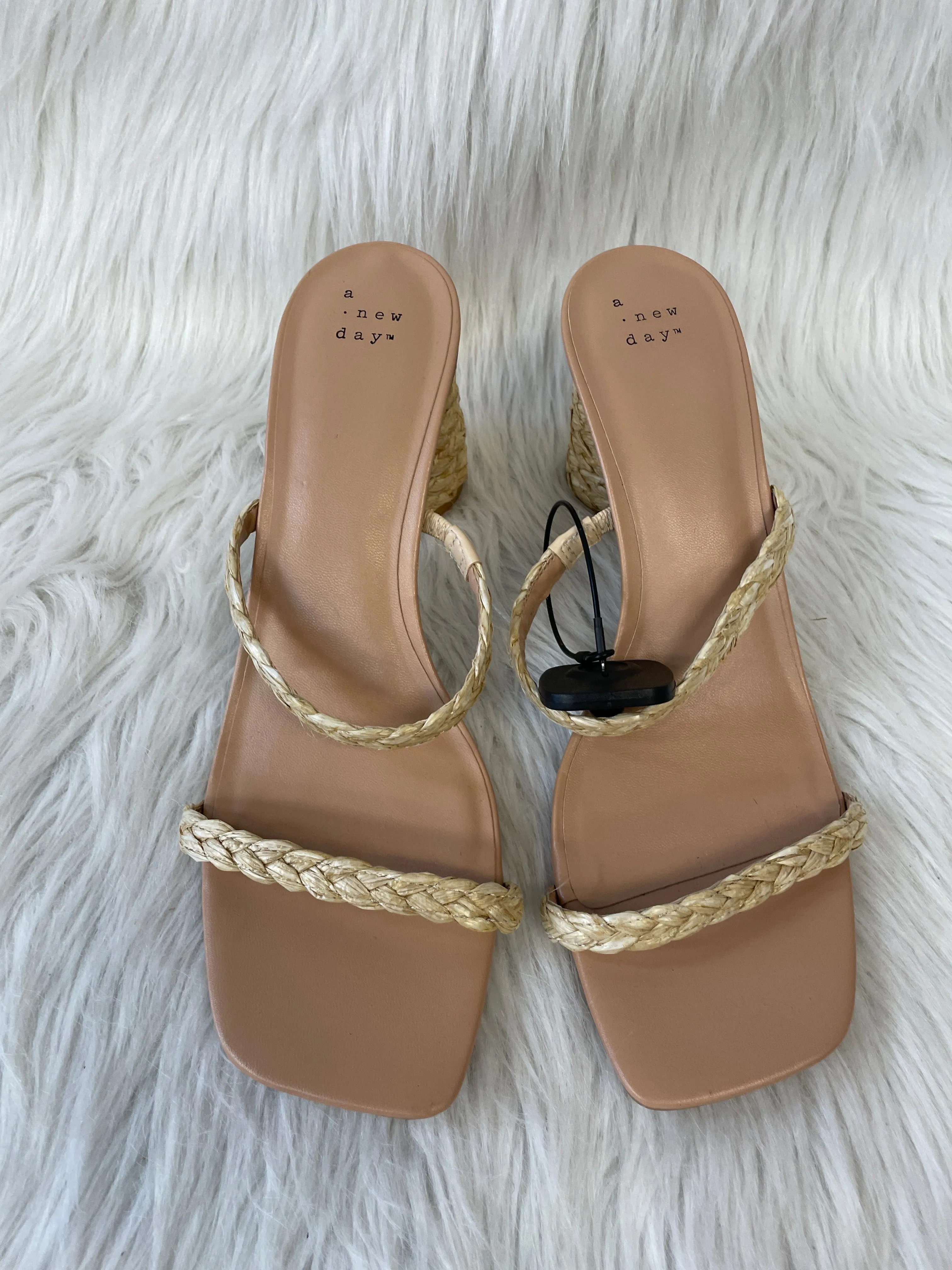 Sandals Heels Block By A New Day In Tan, Size: 11