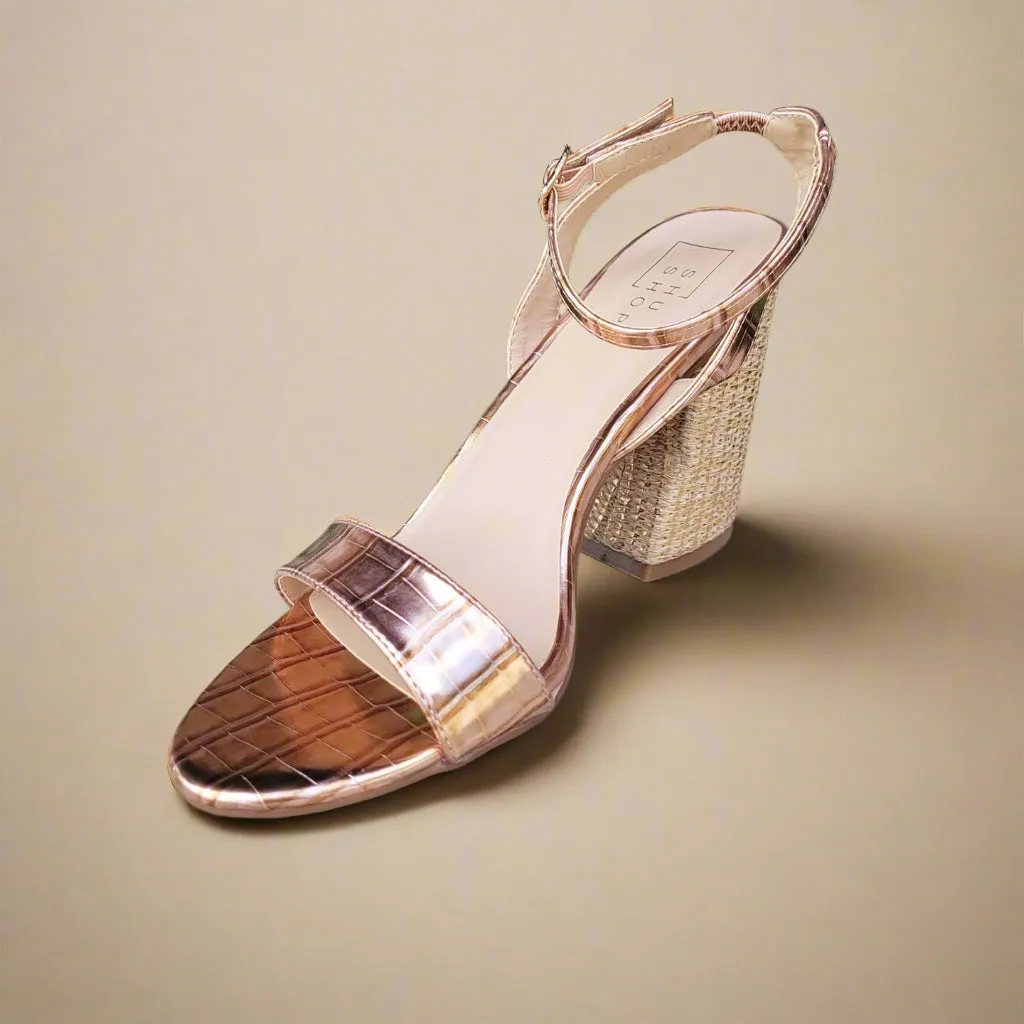 ShuShop Helena Raffia Block Heel