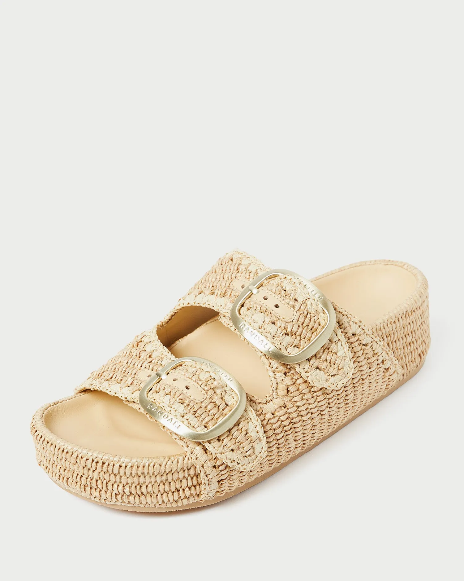 Theo Natural Raffia Footbed Sandal