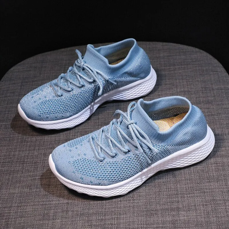 Women Shoes   Fashion Sneakers Spring Autumn Socks Shoes Comfort Female Casual Shoes Women Flats Tenis Feminino White Sneaker