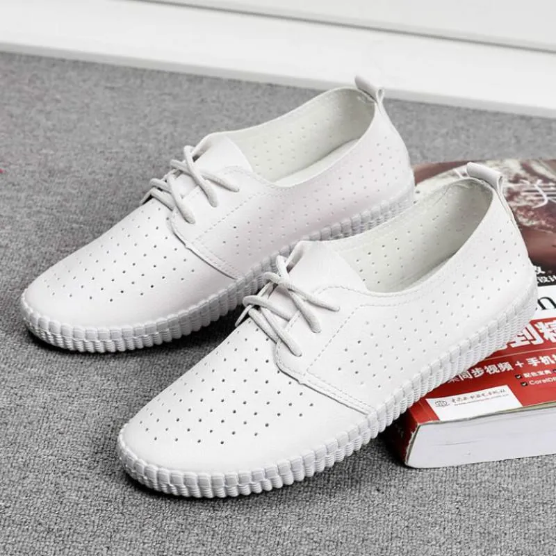 Women's Leather Breathable Flat Sneakers