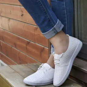 Women's Leather Breathable Flat Sneakers